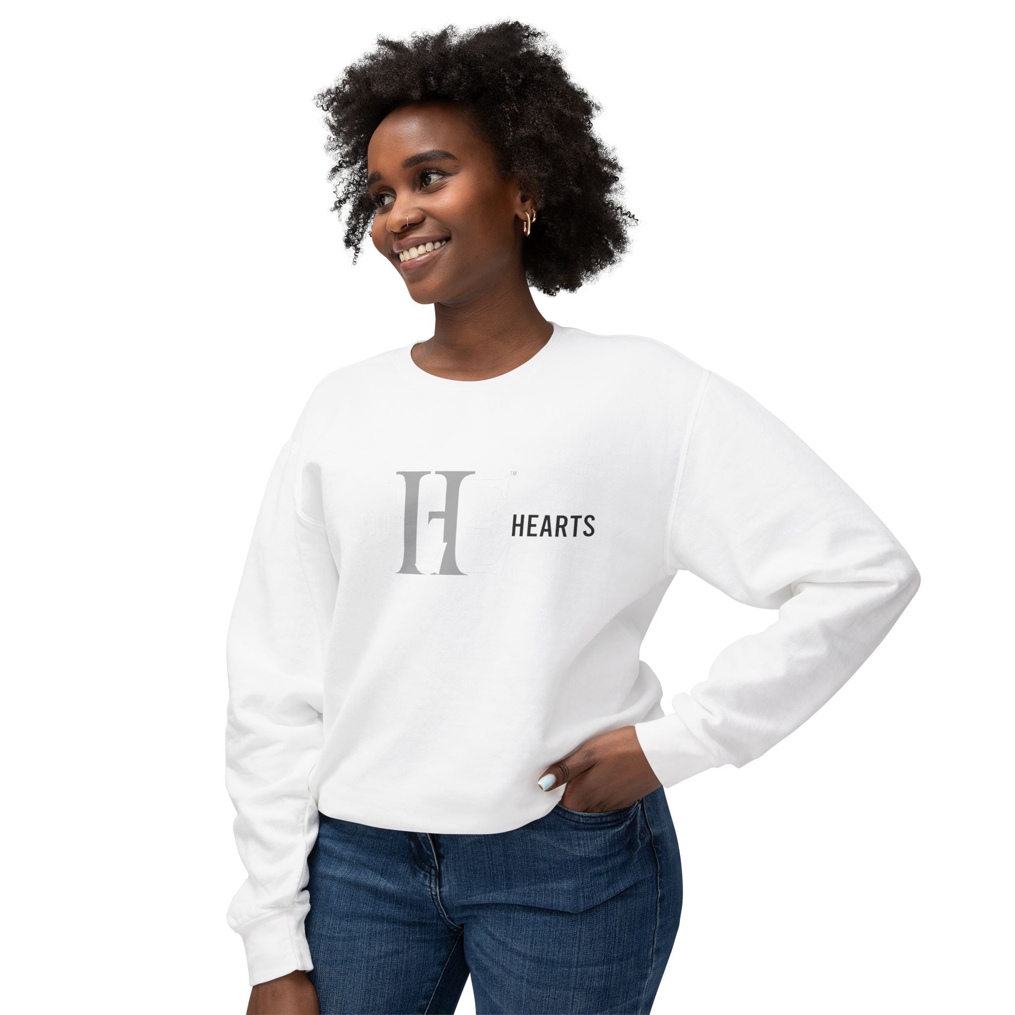 Women's ColdHearts Color Match Lightweight Crewneck Sweatshirt, Cozy Apparel, Gift for Her, Valentine's Day, Casual Style