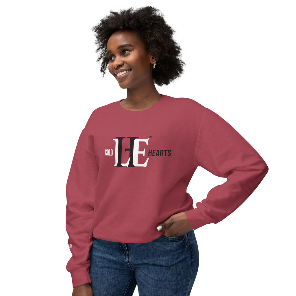 Women's ColdHearts Color Match Lightweight Crewneck Sweatshirt, Cozy Apparel, Gift for Her, Valentine's Day, Casual Style