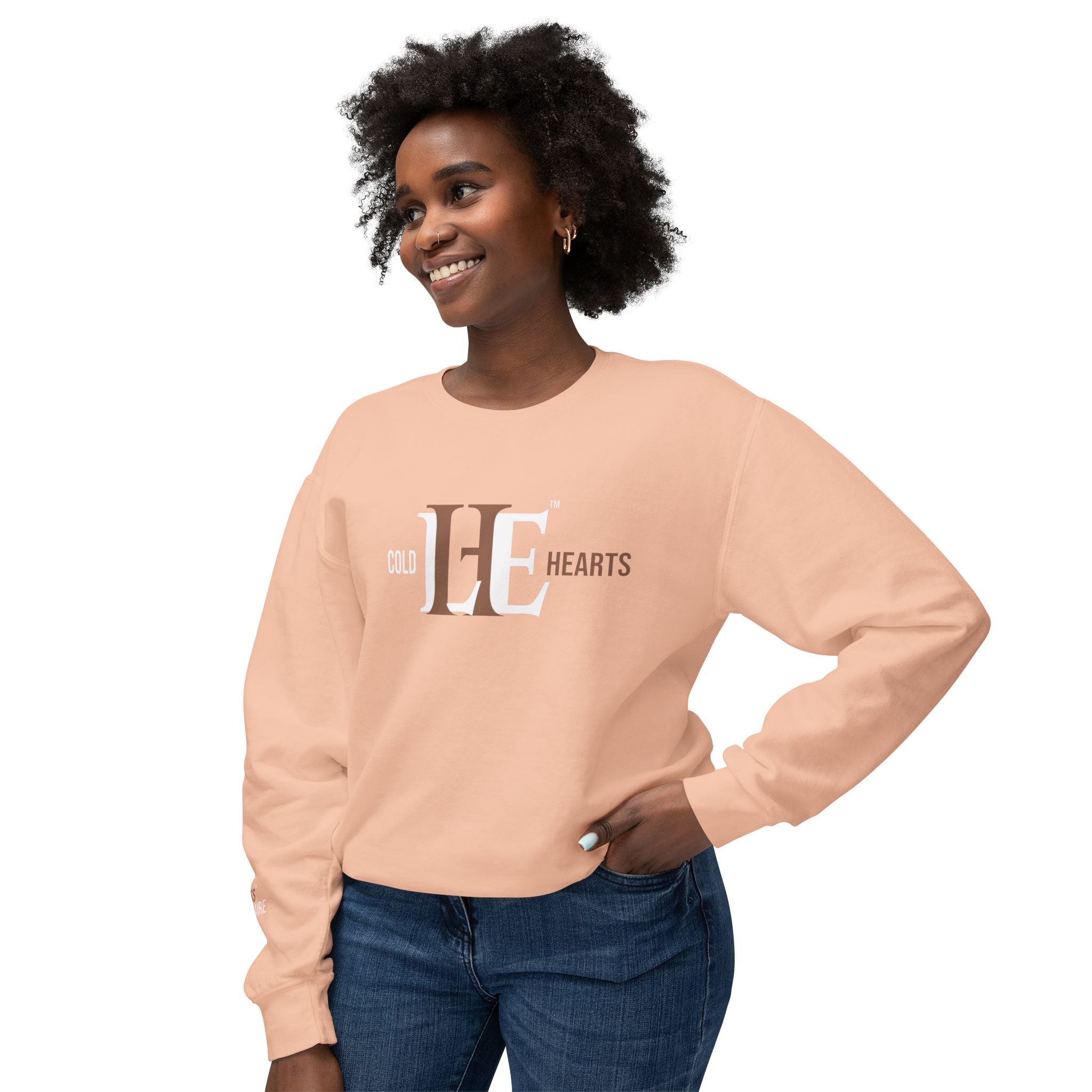 Women's ColdHearts Color Match Lightweight Crewneck Sweatshirt, Cozy Apparel, Gift for Her, Valentine's Day, Casual Style