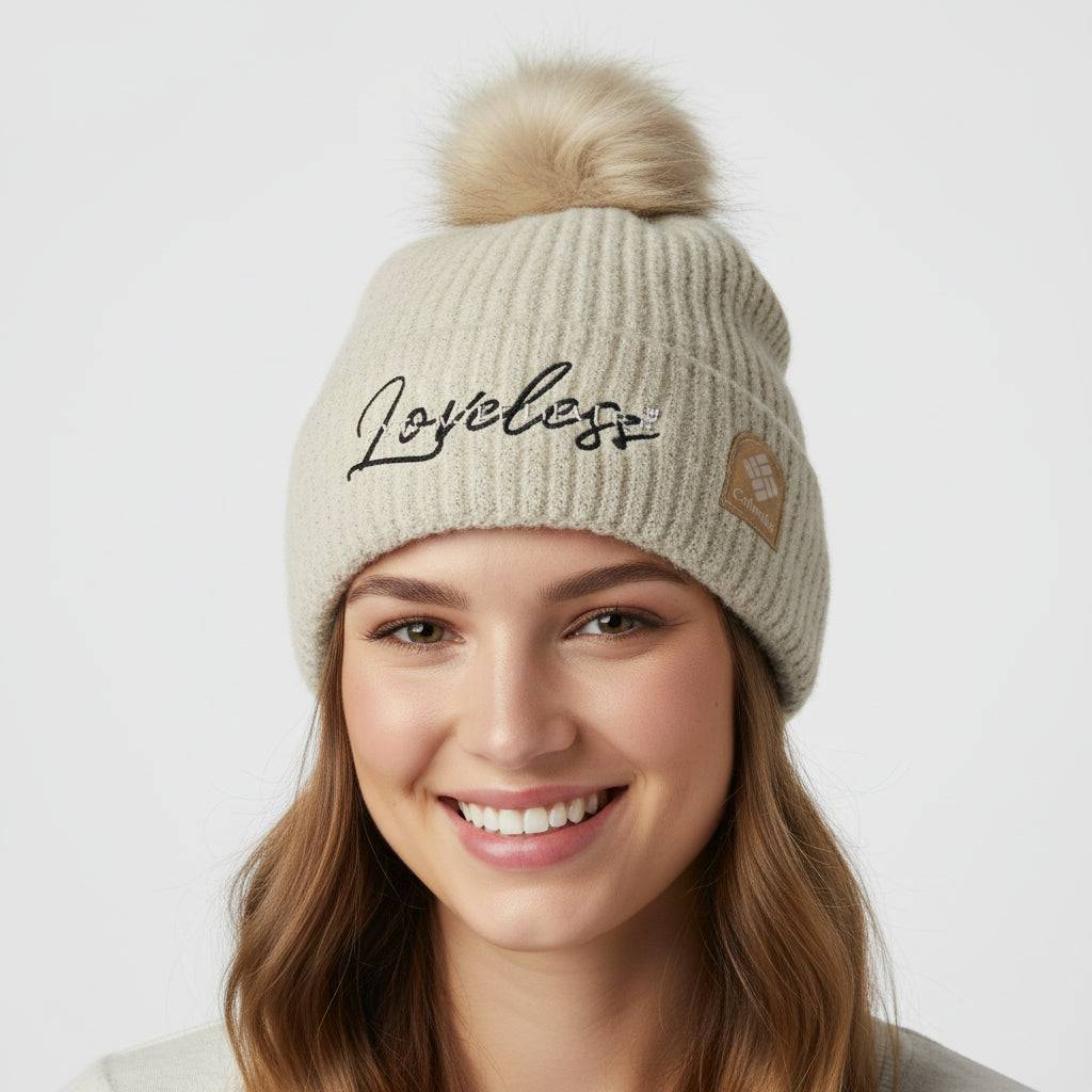 Loveless Columbia Unisex pom-pom beanie